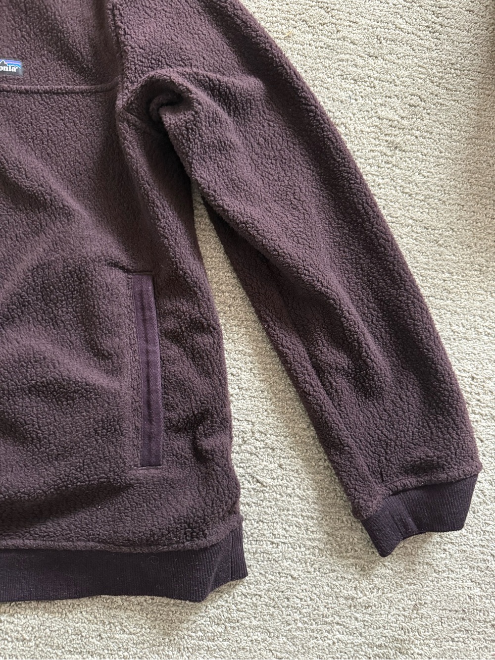 Patagonia Shearling Button Fleece Pullover in Maroon - Picture 6 of 8